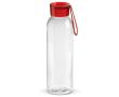 Gourde plastique avec bouchon et poignée de transport colorée 600ml couleur rouge transparent