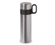 Thermos en acier inoxydable avec tasse et poignée comme bouchon 350ml couleur argenté