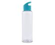 Gourde en RPET transparente avec poignée géométrique colorée 600ml couleur turquoise