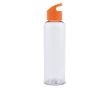 Gourde en RPET transparente avec poignée géométrique colorée 600ml couleur orange transparent