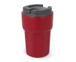 Gobelet à emporter en inox avec couvercle en silicone 350ml couleur rouge foncé