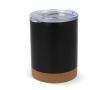 Gobelet en acier inoxydable à double paroi avec base en liège 350ml couleur noir
