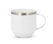 Tasse empilable à double paroi en céramique avec capacité de 300ml couleur blanc