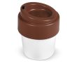 Gobelet à emporter avec couvercle fabrication UE 100% recyclable 240ml couleur marron