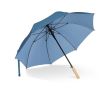 Parapluie en RPET résistant aux tempêtes avec embouts en bois Ø103 couleur bleu foncé