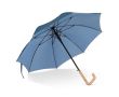 Parapluie en RPET avec poignée en bois et design particulier Ø103 couleur bleu foncé
