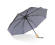 Parapluie pliable en RPET avec poignée en bois Ø94 couleur gris