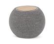 Enceinte et chargeur portable rond et compact en RPET et bambou couleur gris