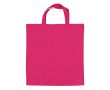 Sac de courses OEKO-TEX coloré avec poignées courtes 140 g/m2 couleur rose