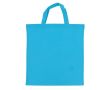 Sac de courses OEKO-TEX coloré avec poignées courtes 140 g/m2 couleur bleu ciel