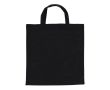 Sac de courses OEKO-TEX coloré avec poignées courtes 140 g/m2 couleur noir