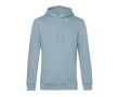 Sweat moderne en coton biologique avec capuche 280 g/m² B&C couleur bleu gris