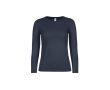 T-shirt pour femme à manches longues en coton 145 g/m² B&C couleur bleu marine
