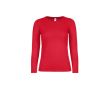 T-shirt pour femme à manches longues en coton 145 g/m² B&C couleur rouge