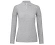 Polo basique pour femme à manches longues en coton 180 g/m² B&C couleur gris clair