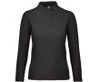 Polo basique pour femme à manches longues en coton 180 g/m² B&C couleur noir