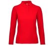 Polo basique pour femme à manches longues en coton 180 g/m² B&C couleur rouge