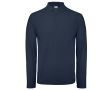 Polo pour homme à manches longues en coton 180 g/m² B&C couleur bleu marine