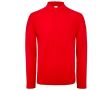 Polo pour homme à manches longues en coton 180 g/m² B&C couleur rouge
