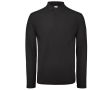 Polo pour homme à manches longues en coton 180 g/m² B&C couleur noir