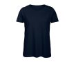 T-shirt pour femme en coton biologique à manches courtes 140 g/m² B&C couleur bleu marine
