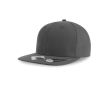 Casquette en polyester recyclé avec visière plate, 6 panneaux 200 g/m² couleur gris foncé