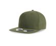 Casquette en polyester recyclé avec visière plate, 6 panneaux 200 g/m² couleur vert olive