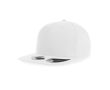 Casquette en polyester recyclé avec visière plate, 6 panneaux 200 g/m² couleur blanc