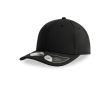 Casquette en polyester recyclé avec fermeture velcro 255 g/m² couleur noir
