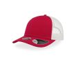 Casquette en coton recyclé à 6 panneaux avec maille arrière 250 g/m² couleur rouge