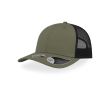 Casquette en coton recyclé à 6 panneaux avec maille arrière 250 g/m² couleur vert olive