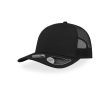 Casquette en coton recyclé à 6 panneaux avec maille arrière 250 g/m² couleur noir