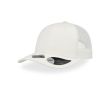 Casquette en coton recyclé à 6 panneaux avec maille arrière 250 g/m² couleur blanc