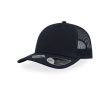 Casquette en coton recyclé à 6 panneaux avec maille arrière 250 g/m² couleur bleu marine