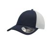 Casquette en nylon et maille de style sportif bicolore à 6 panneaux couleur bleu marine