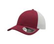 Casquette en nylon et maille de style sportif bicolore à 6 panneaux couleur bordeaux