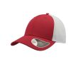 Casquette en nylon et maille de style sportif bicolore à 6 panneaux couleur rouge