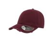 Casquette en coton style américain années 90 avec effet usé 280 g/m² couleur bordeaux