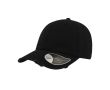 Casquette en coton style américain années 90 avec effet usé 280 g/m² couleur noir