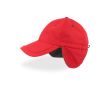 Casquette d'hiver en nylon avec cache-oreilles et doublure polaire couleur rouge