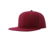 Casquette en sergé de polyester recyclé avec visière plate 300 g/m² couleur rouge foncé