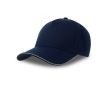 Casquette polyester avec visière et fermeture réfléchissantes 200 g/m² couleur bleu marine