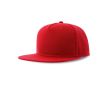 Casquette en polyester recyclé avec visière plate 5 panneaux 300 g/m² couleur rouge