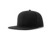 Casquette en sergé de polyester recyclé avec visière plate 300 g/m² couleur noir
