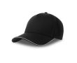 Casquette polyester avec visière et fermeture réfléchissantes 200 g/m² couleur noir