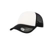 Casquette en polyester avec visière incurvée et rembourrée 80 g/m² couleur blanc/noir