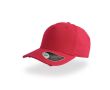 Casquette en coton effet usé à 5 panneaux avec fermeture à boucle couleur rouge