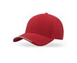 Casquette en polyester recyclé à 6 panneaux avec visière bordée couleur rouge