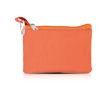 Porte-monnaie en polyester coloré avec porte-clés et fermeture éclair couleur orange