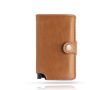 Portefeuille en cuir synthétique avec porte-cartes automatique RFID couleur marron
